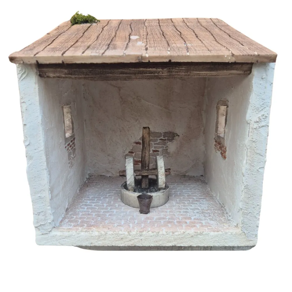 Polystyrene Olive Mill Setting for 10 cm Nativity Figures