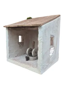 Polystyrene Olive Mill Setting for 10 cm Nativity Figures