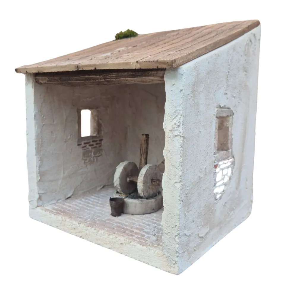 Polystyrene Olive Mill Setting for 10 cm Nativity Figures