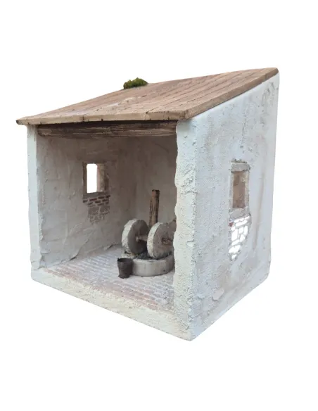 Polystyrene Olive Mill Setting for 10 cm Nativity Figures