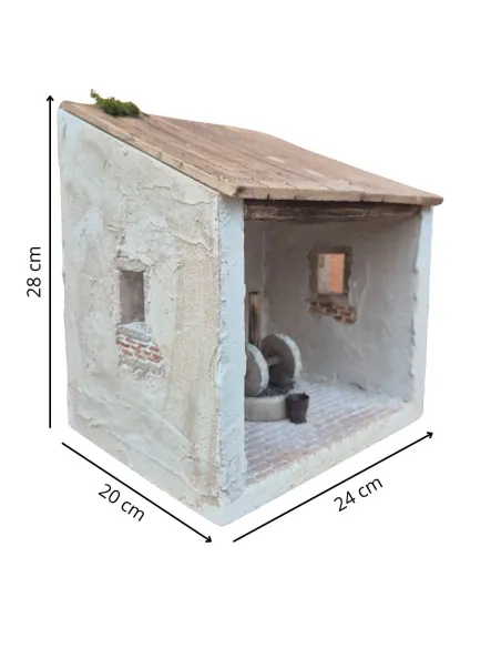 Ambientazione frantoio in polistirene per statue da 10 cm