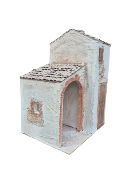 Casa popolare con bottega in polistirene per statue da 10 cm