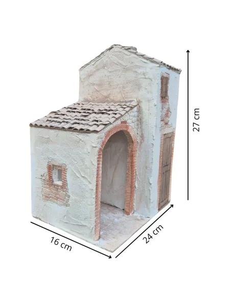 Casa popolare con bottega in polistirene per statue da 10 cm