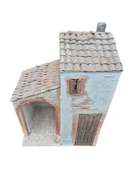 Casa popolare con bottega in polistirene per statue da 20 cm