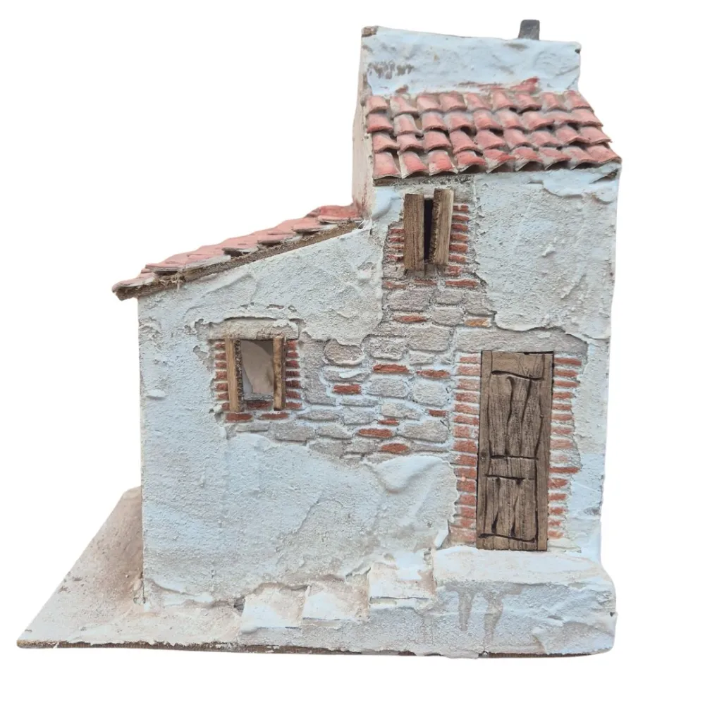 Polystyrene Village House with Double Roof for 10 cm Nativity Figures