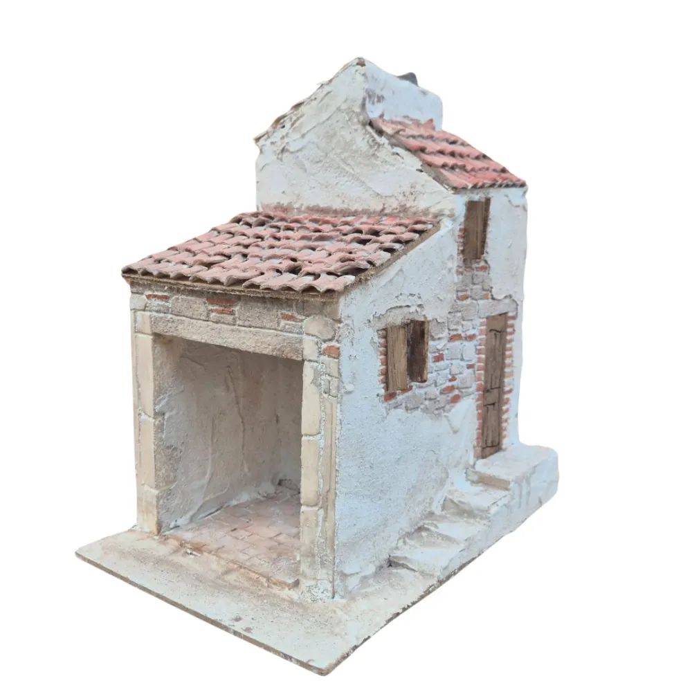 Polystyrene Village House with Double Roof for 10 cm Nativity Figures