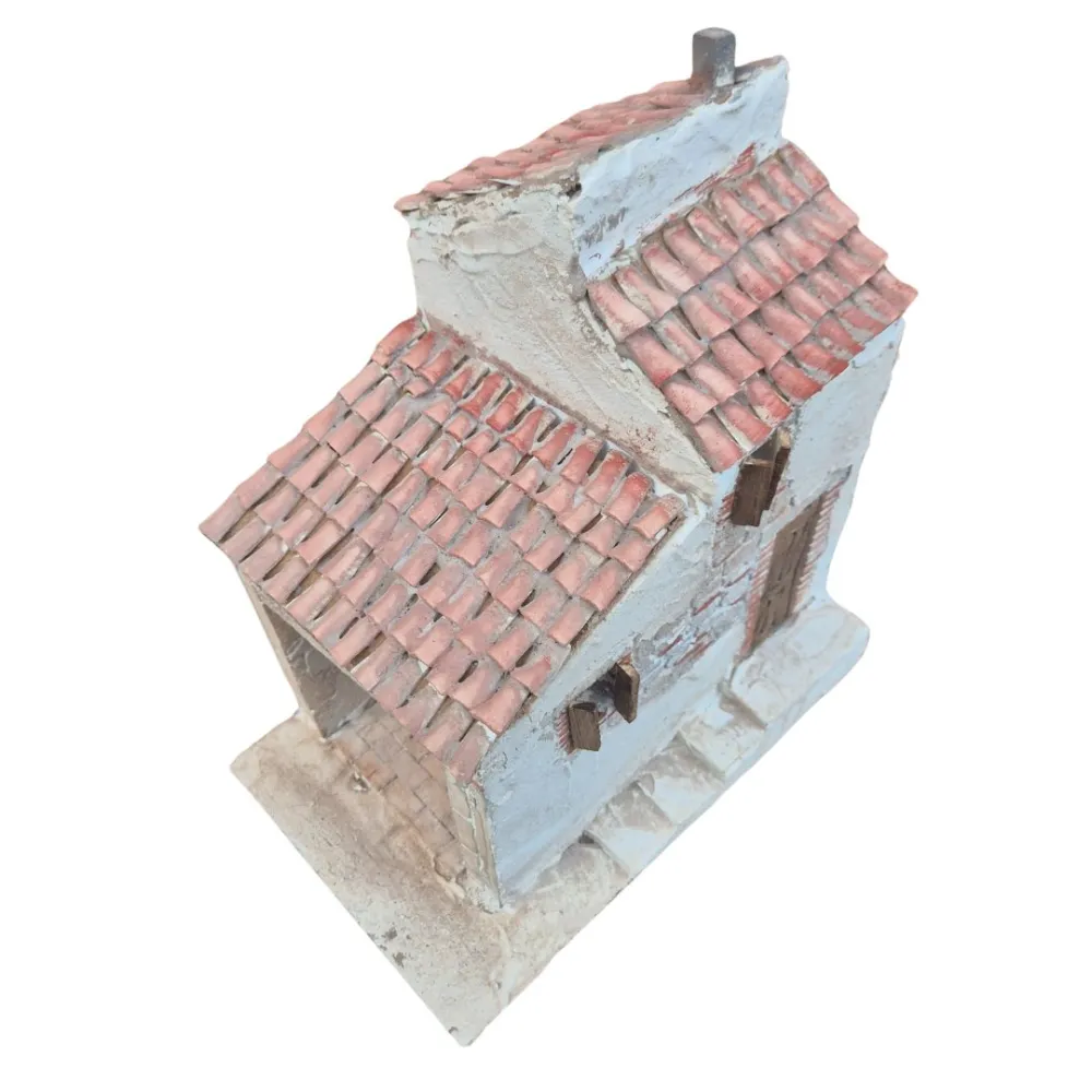 Polystyrene Village House with Double Roof for 10 cm Nativity Figures