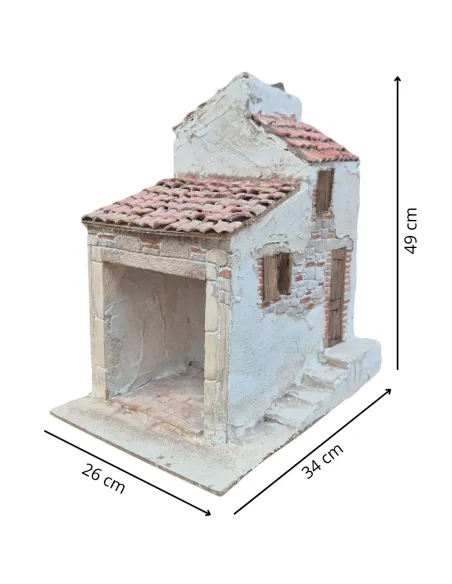 Polystyrene Village House with Double Roof for 20 cm Nativity Figures