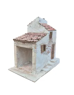 Casa popolare doppio tetto in polistirene per statue da 30 cm
