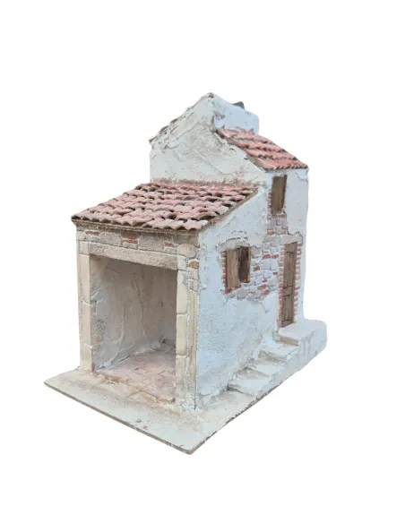 Casa popolare doppio tetto in polistirene per statue da 30 cm