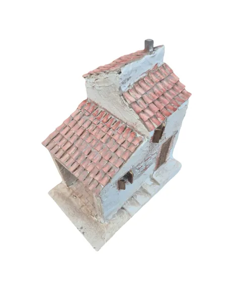 Casa popolare doppio tetto in polistirene per statue da 30 cm