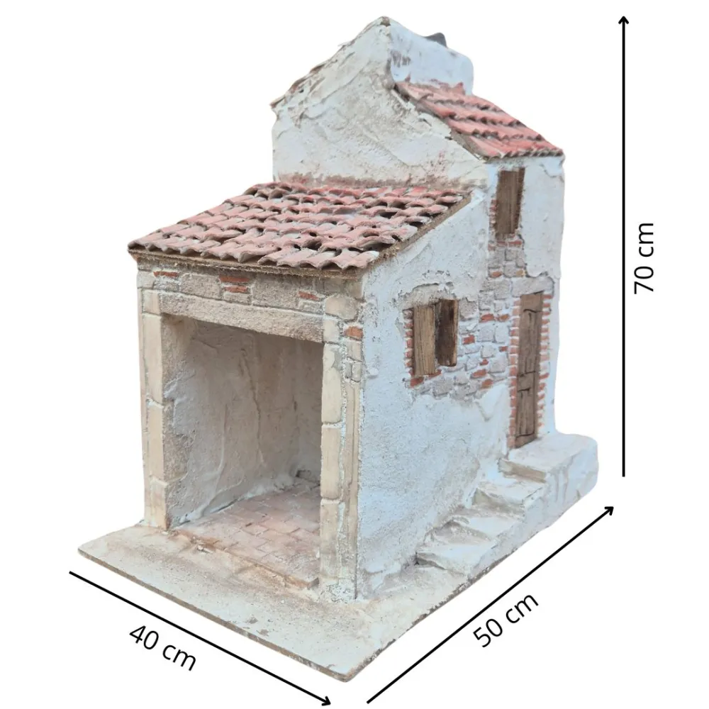 Polystyrene Village House with Double Roof for 30 cm Nativity Figures