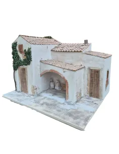 Borgo popolare con bottega in polistirene per statue da 30 cm