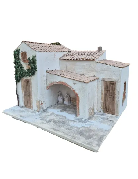 Borgo popolare con bottega in polistirene per statue da 30 cm