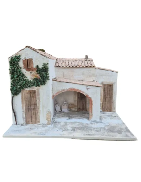 Borgo popolare con bottega in polistirene per statue da 30 cm