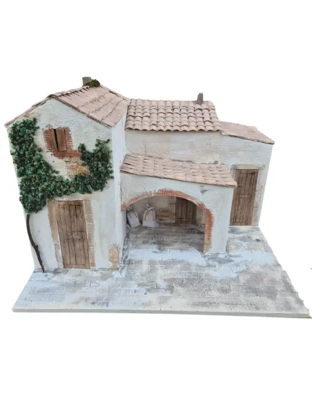 Borgo popolare con bottega in polistirene per statue da 30 cm