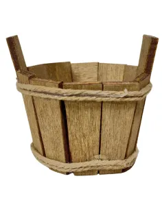 Tinozza a doghe in legno con manici per statue da 20 cm