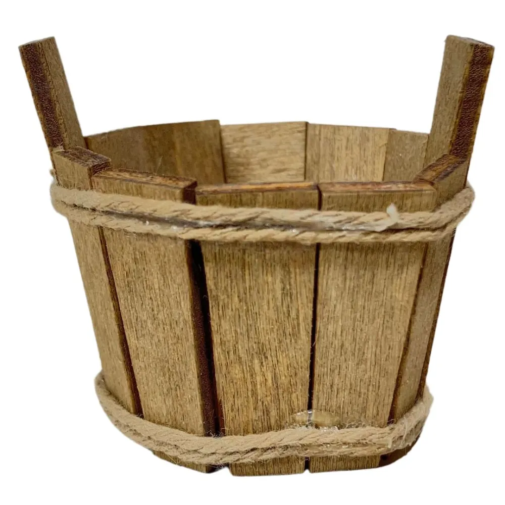 Wooden Stave Wash Tub with Handles for 20 cm Nativity Figures
