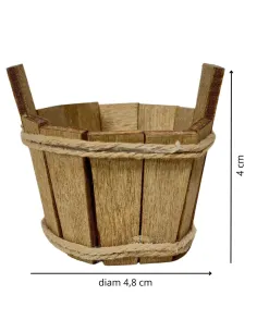 Wooden Stave Wash Tub with Handles for 20 cm Nativity Figures 2
