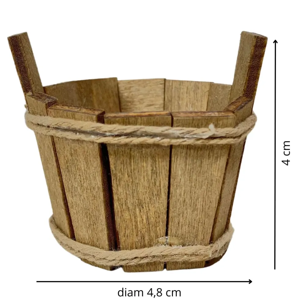 Wooden Stave Wash Tub with Handles for 20 cm Nativity Figures