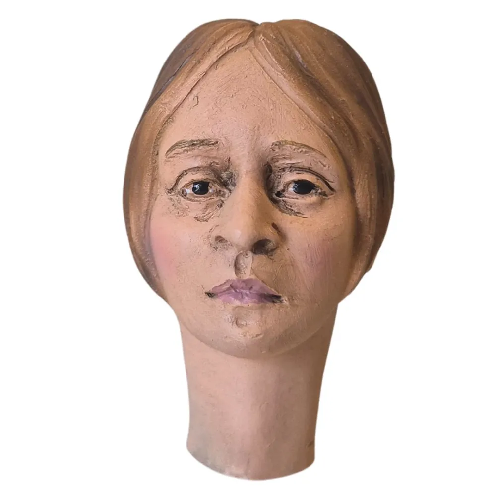 Young Woman Head with Light Hair for 30 cm Nativity Figures