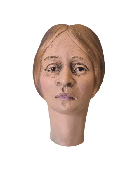 Young Woman Head with Light Hair for 30 cm Nativity Figures