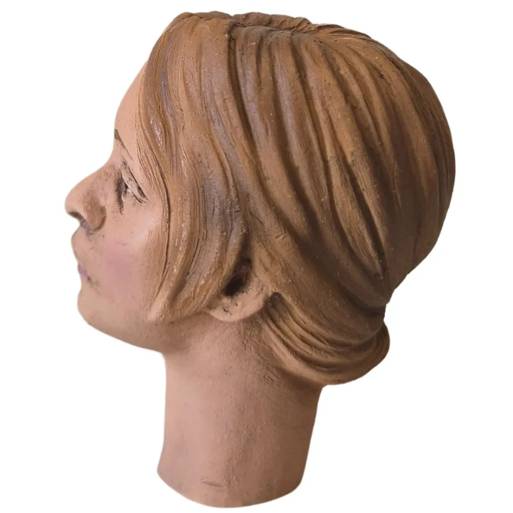 Young Woman Head with Light Hair for 30 cm Nativity Figures