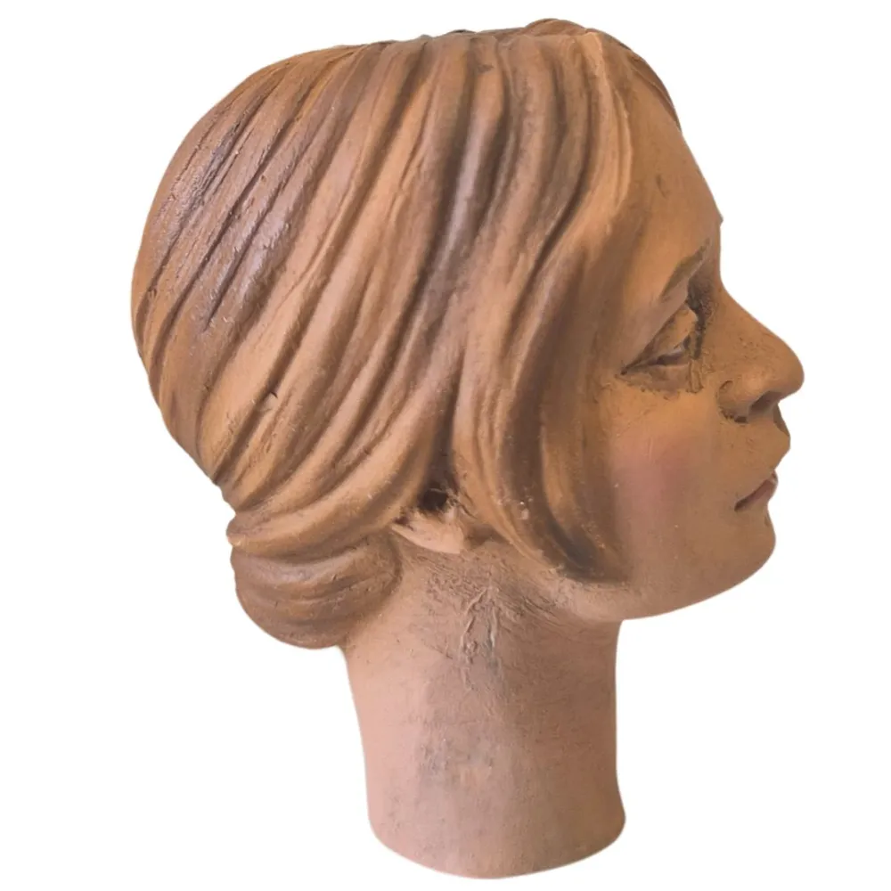 Young Woman Head with Light Hair for 30 cm Nativity Figures