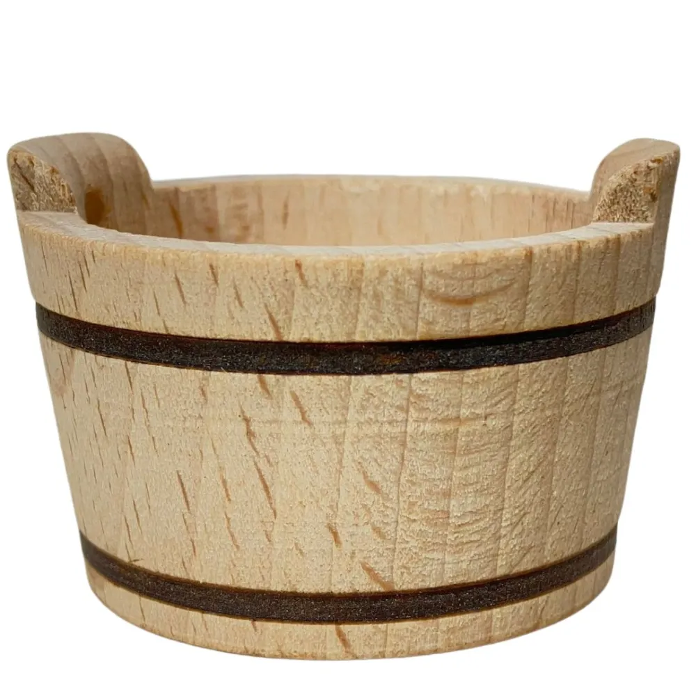 Wooden Wash Tub with Handles for 20–30 cm Nativity Figures