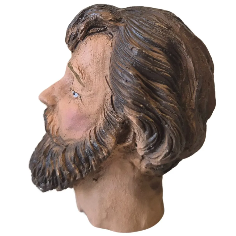 Middle-Aged Shepherd Head for 30 cm Nativity Figures
