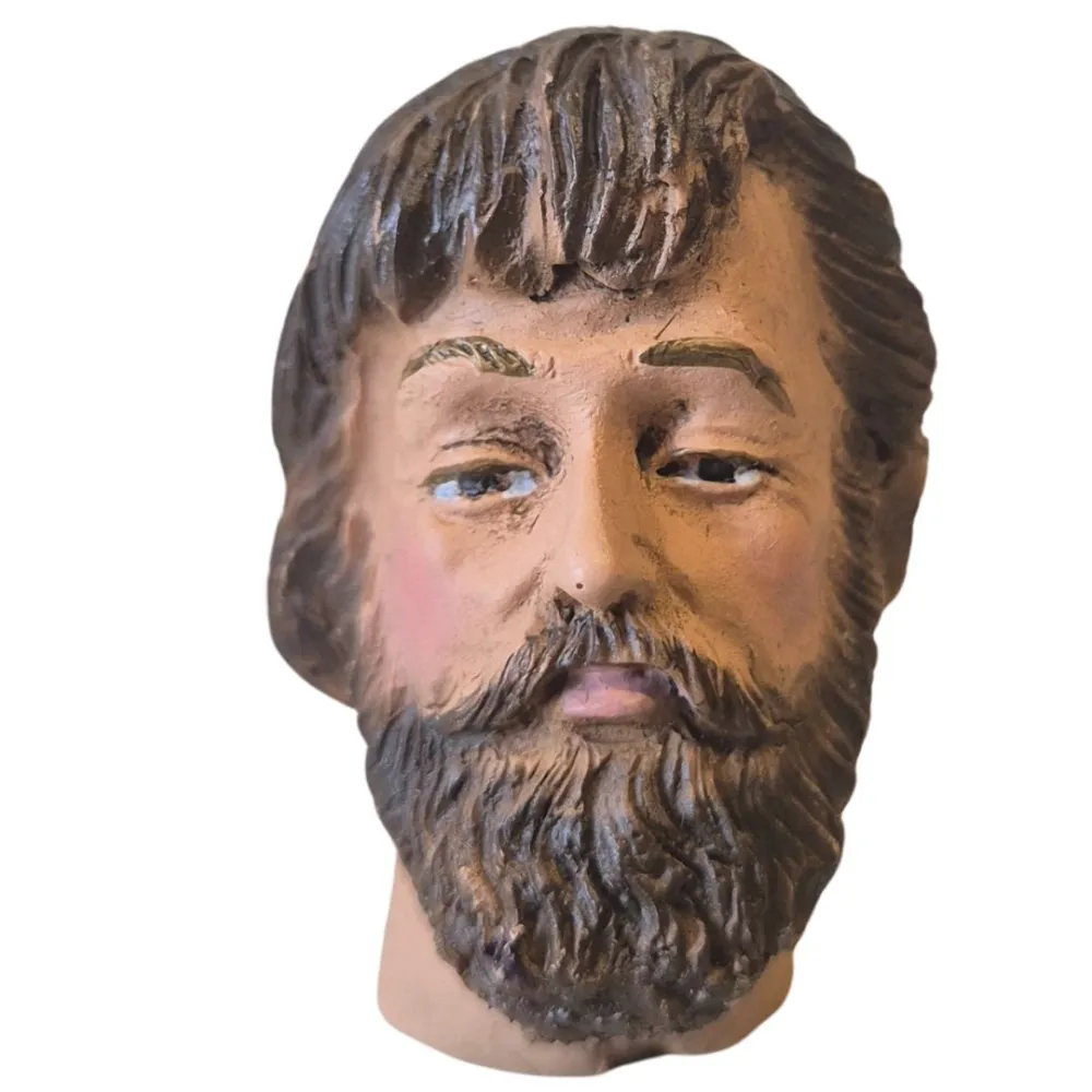 Middle-Aged Shepherd Head for 30 cm Nativity Figures