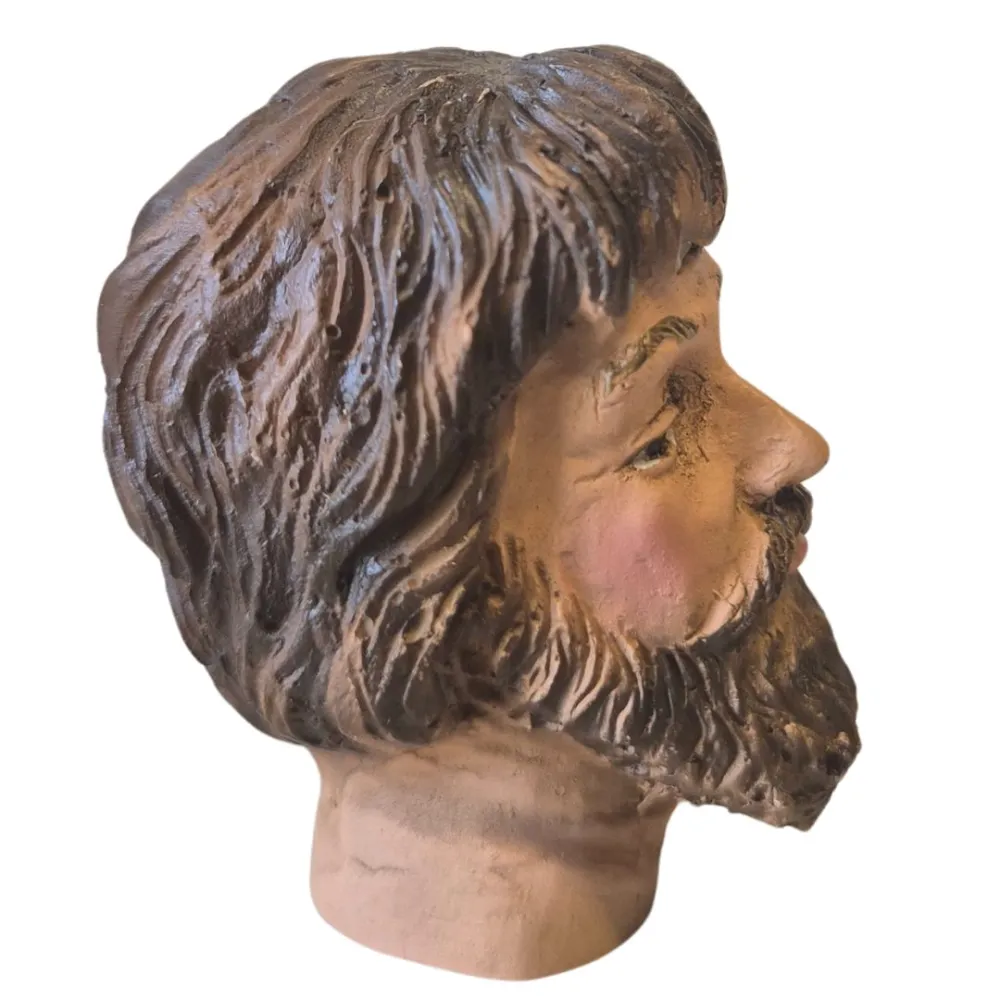Middle-Aged Shepherd Head for 30 cm Nativity Figures