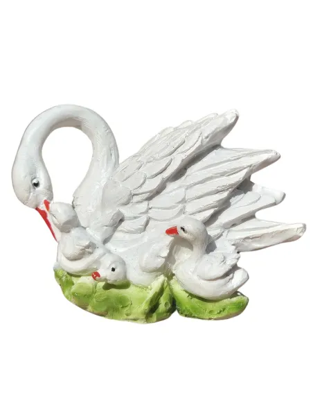 Resin Swan with Cygnets for 20–25 cm Nativity Figures