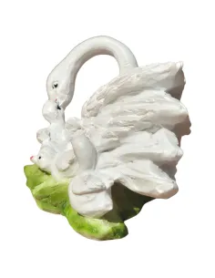 Cigno con piccoli in resina per statue da 20-25 cm 2