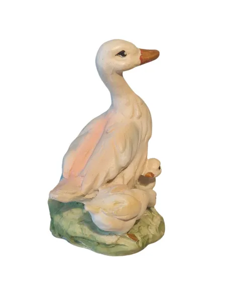 Papera con piccoli in resina per statue da 30 cm