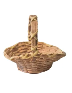 Cestino ovale in vimini con manico per statue da 20 cm