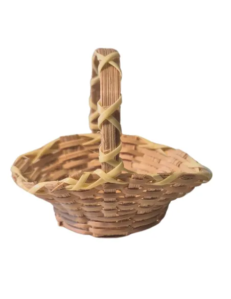 Cestino ovale in vimini con manico per statue da 20 cm