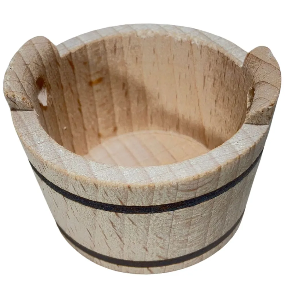 Wooden Wash Tub with Handles for 20–30 cm Nativity Figures