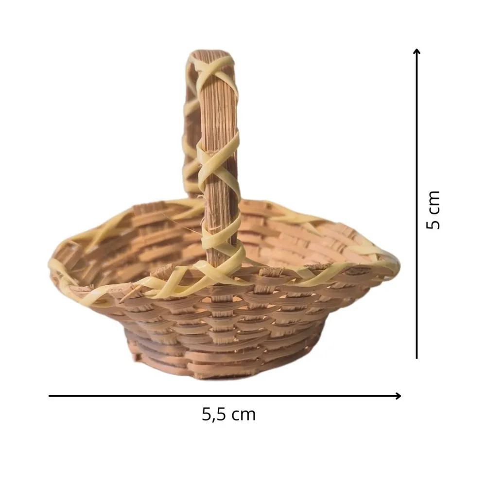 Oval Wicker Basket with Handle for 20 cm Nativity Figures