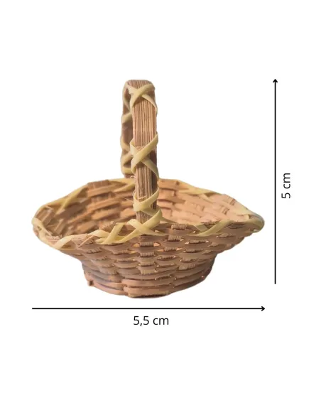 Cestino ovale in vimini con manico per statue da 20 cm