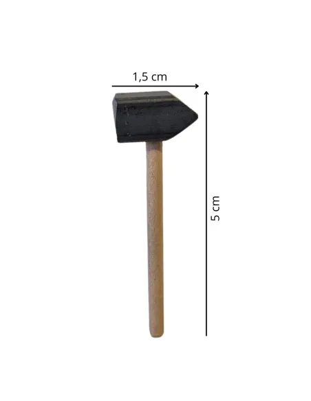 Martello in legno e metallo per statue da 30 cm