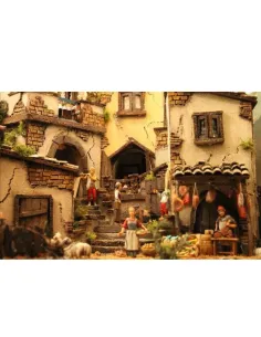 Presepe completo di centralina per giorno e notte con statue da 10 cm 2