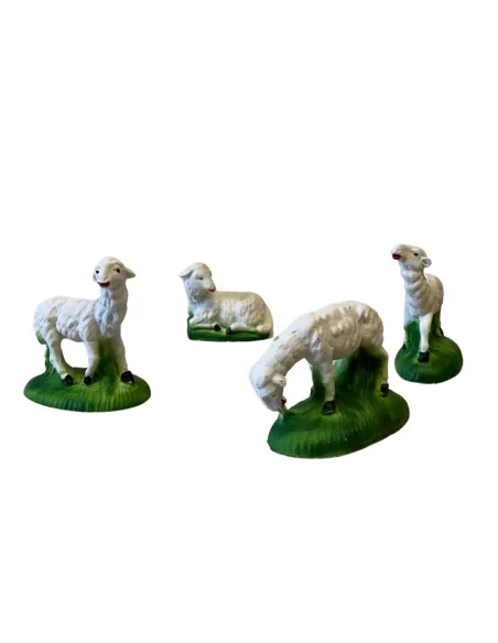 Set 4 pecore in resina per statue da 12 cm