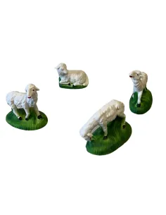Set 4 pecore in resina per statue da 12 cm 2