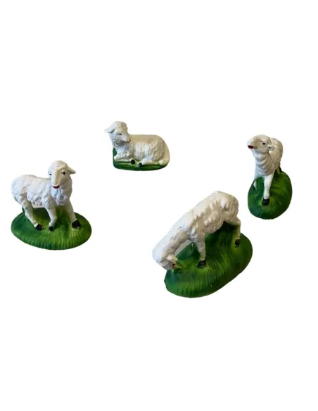 Set 4 pecore in resina per statue da 12 cm