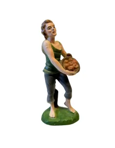 Farmer with Fruit Basket – Resin, 12 cm