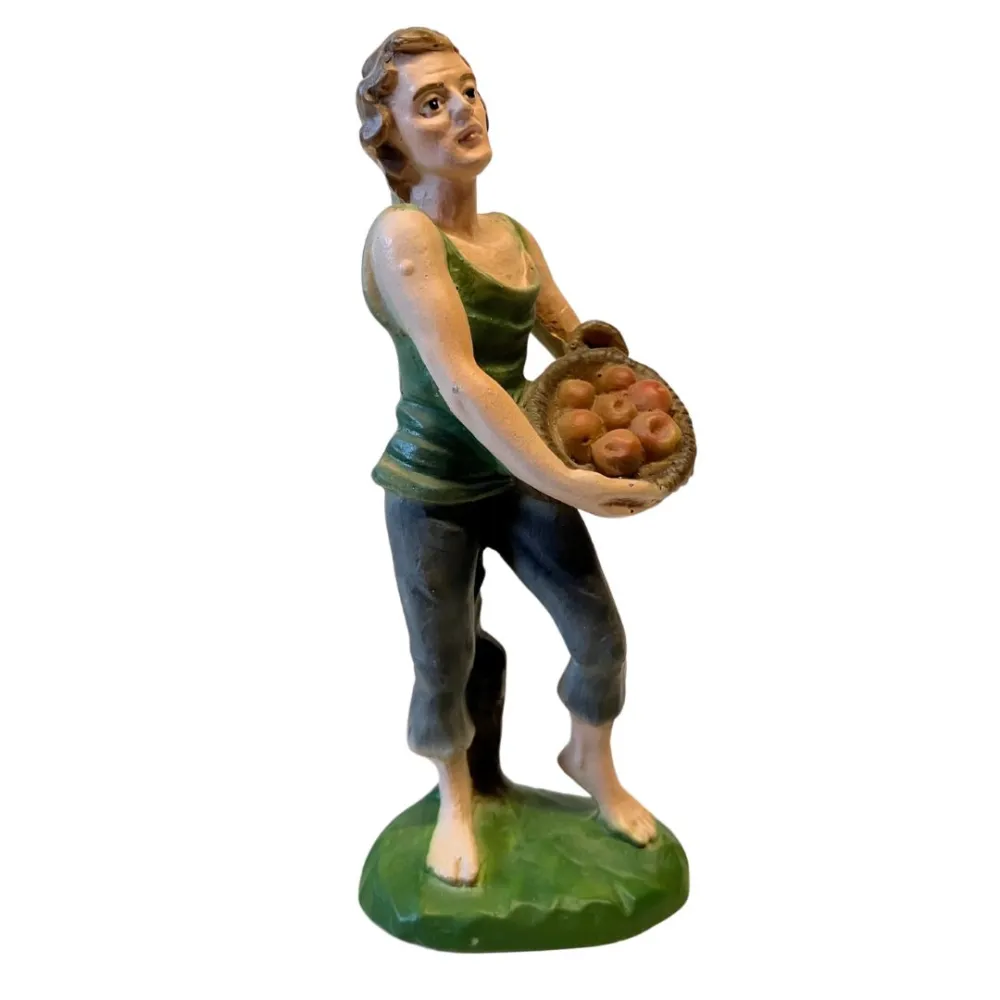 Farmer with Fruit Basket – Resin, 12 cm