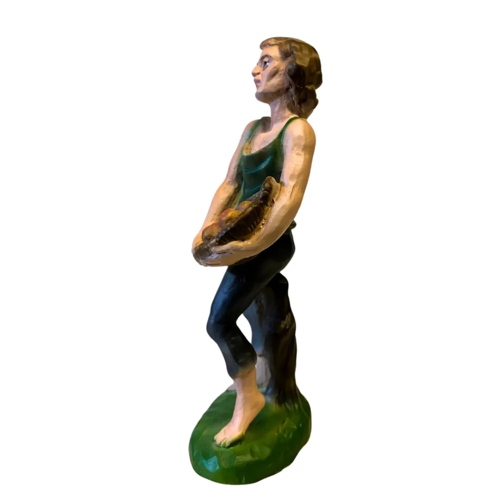 Farmer with Fruit Basket – Resin, 12 cm