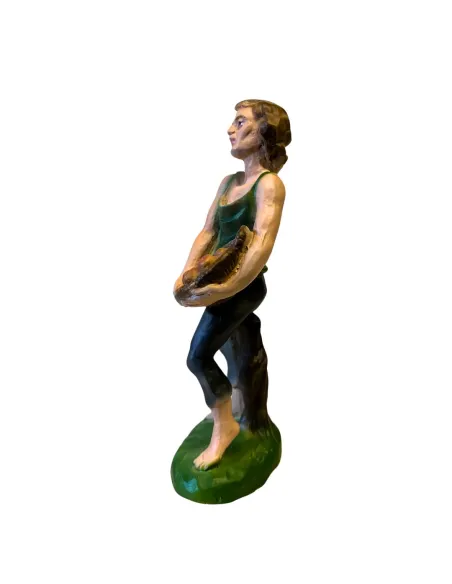 Farmer with Fruit Basket – Resin, 12 cm