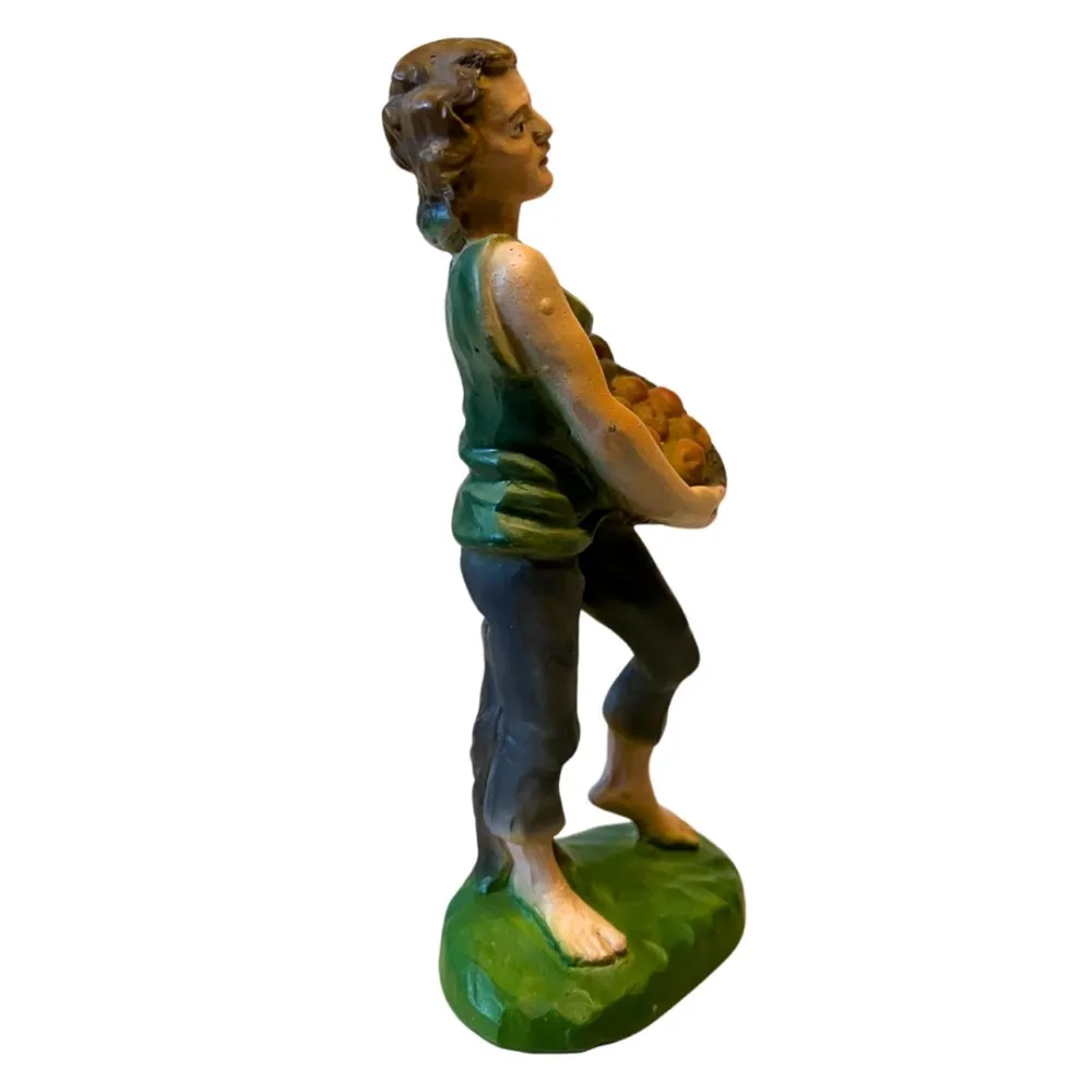 Farmer with Fruit Basket – Resin, 12 cm